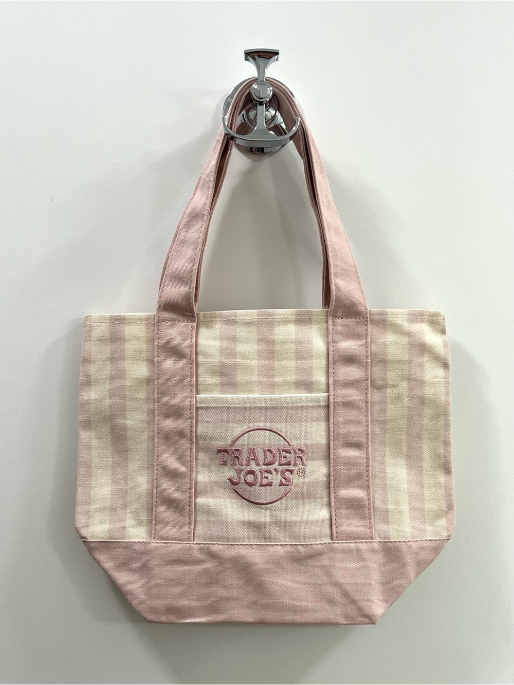 Trader Joe’s Striped Canvas Mini Tote Bag   NWT